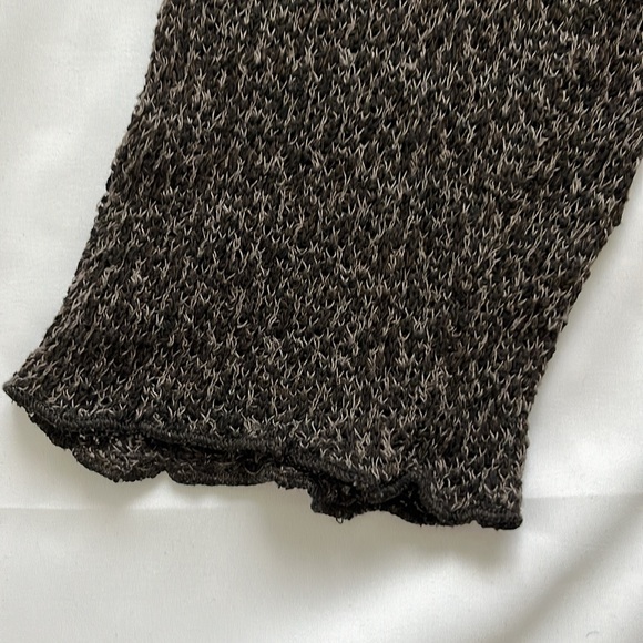 Fenini Cowl Neck Cotton Blend Woven Sweater with Pocket and Front Seam in Black - Picture 5 of 7